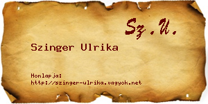 Szinger Ulrika névjegykártya